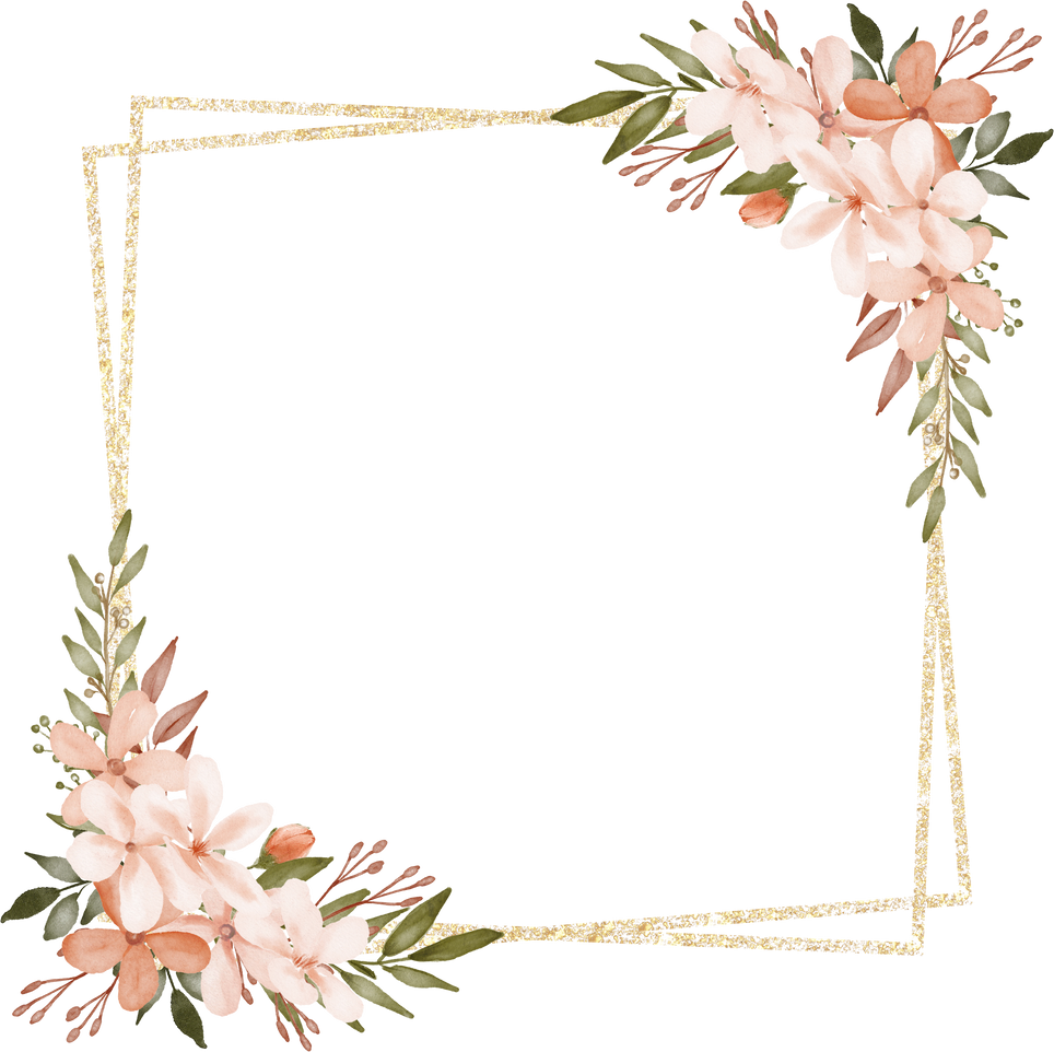 watercolor cherry blossom frame